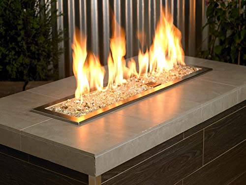 GRISUN Gold Fire Glass for Fire Pit, 20 Pounds 1/2 Inch High Luster Reflective Tempered Glass Rocks for Natural or Propane Fireplace, Safe for Outdoors and Indoors Firepit Glass