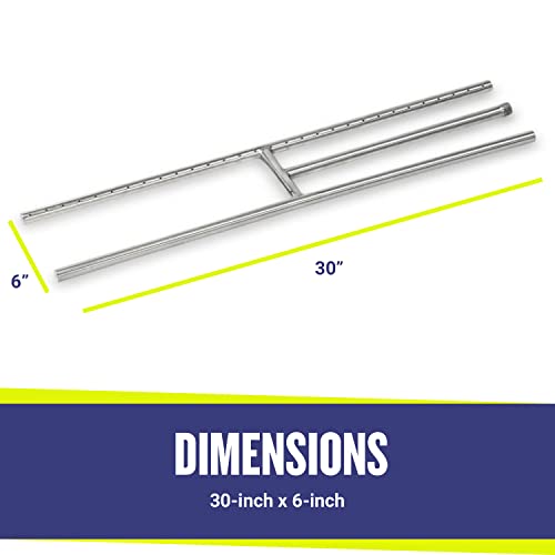 American Fire Glass H-Burner Kit for Natural Gas, 30" x 6"