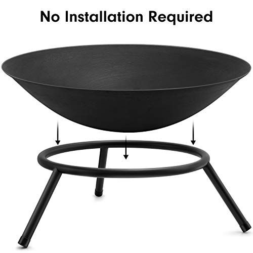 Amagabeli Fire Pit Outdoor Wood Burning 22.6in Fire Pit Fire Bowl