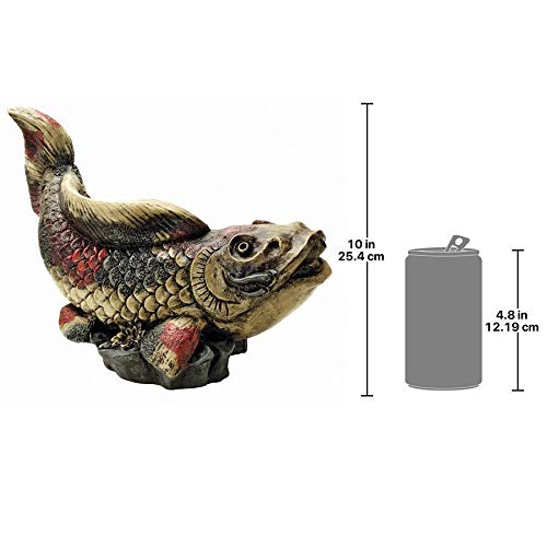 Design Toscano EU1046 Showa Asian Koi Spitter Piped Statue, full color