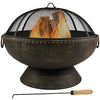 Sunnydaze Outdoor Fire Pit Bowl - 30 Inch Large Round