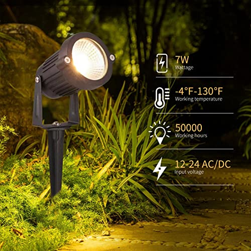 COLOER Die-cast Brass Landscape Spot Lights Outdoor, 5W 12V AC/DC Low  Voltage LED Landscape Lighting, IP65 Waterproof Outdoor Directional Up