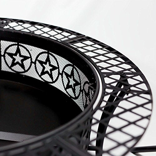 Sunnydaze Four Star Outdoor Wood Burning Fire Pit Table