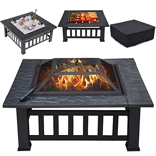 Yaheetech Multifunctional Fire Pit Table