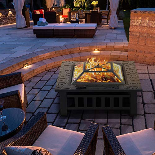 Yaheetech Multifunctional Fire Pit Table