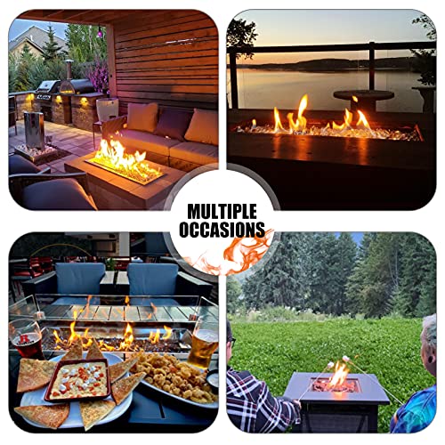 JULY'S SONG Propane Gas Fire Pit Table with Wind Guard for Indoor Outdoor, Auto-Ignition Firepits, 43 inch Rattan Table 50,000 BTU, Black