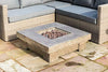 Peaktop HF11501AA Propane Gas Wood Look Square 40,000 BTU Fire Pit Table for Outdoor Patio Garden Backyard Decking with PVC Cover, Lava Rock, 35" x 35", Gray