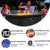 JULY'S SONG Propane Gas Fire Pit Table with Wind Guard for Indoor Outdoor, Auto-Ignition Firepits, 43 inch Rattan Table 50,000 BTU, Black