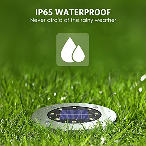 OULONGER Solar Outdoor Lights,Upgraded Waterproof Solar Garden Pathway Lights - 12 Pack