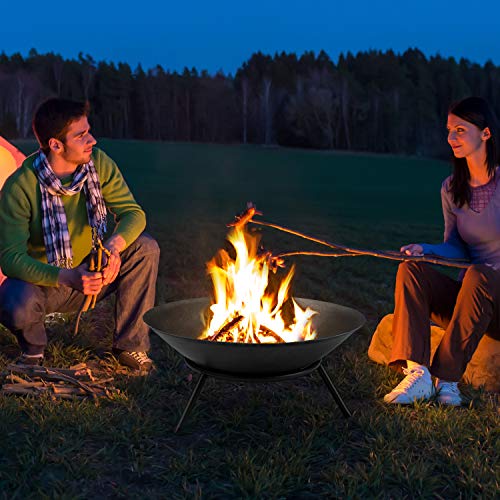 Amagabeli Fire Pit Outdoor Wood Burning 22.6in Fire Pit Fire Bowl
