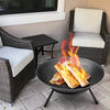 Amagabeli Fire Pit Outdoor Wood Burning 22.6in Fire Pit Fire Bowl