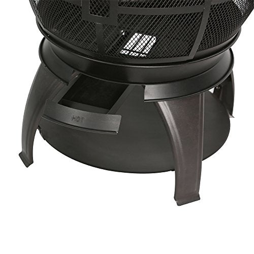 BALI OUTDOORS Outdoor Fireplace Wooden Fire Pit, Chimenea, Black