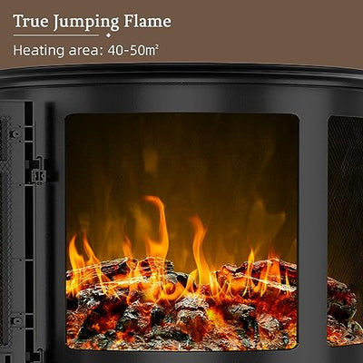 ZIONHEAT Infrared Heating Electric Fireplace Stove, Freestanding Fireplace Heater, Adjustable Brightness and Heating, Overheating Protection System, 1000w/1500w