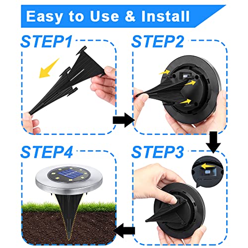 Rayolon Solar Ground Lights, Waterproof Solar Garden Lights  (12 Pack Warm Light)