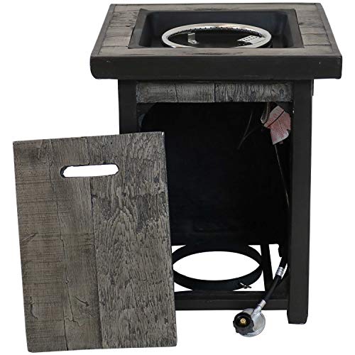 Sunnydaze Square Outdoor Propane Gas Fire Pit Table