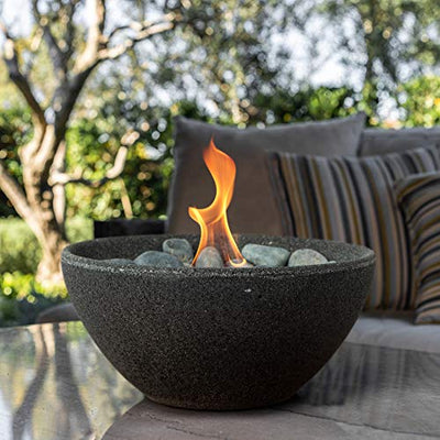 Terra Flame Tabletop Fire Bowls – Graphite Table Top Fire Bowl for Indoor and Outdoor, Portable Fireplace and Table Top Fire Pit for Patio, Basin Design Centrepiece
