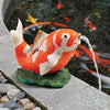 Design Toscano EU59307 Kohaku Asian Koi Piped Spitter Statue,orange