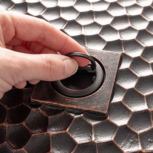 Fire Sense Weyland Square Aluminum LPG Fire Pit Table | Antique Bronze Finish | 50,000 BTU Output | Uses 20 Pound Propane Tank | Fire Bowl Lid, Vinyl Weather Cover, and Clear Fire Glass Included |