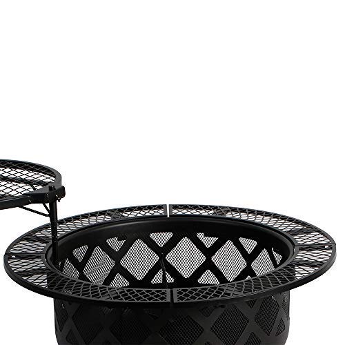 BALI OUTDOORS Wood Burning Fire Pit with Quick Removable Cooking Grill, Black, 32in