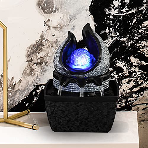 WICHEMI Water Fountain Indoor Fountains with Illuminated Rolling Ball