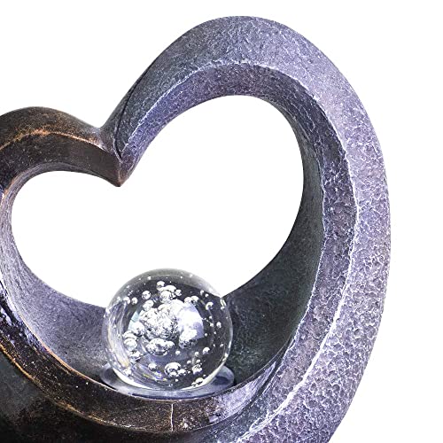 Ferrisland Tabletop Water Garden Zen Fountain with LED Light, Fountain Fengshui Indoor Decoration – Zen Meditation Tabletop Decorative Waterfall Kit with Submersible Pump for Office and Home Decor