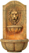 John Timberland Lion Head Roman Outdoor Wall Water Fountain LED Lights