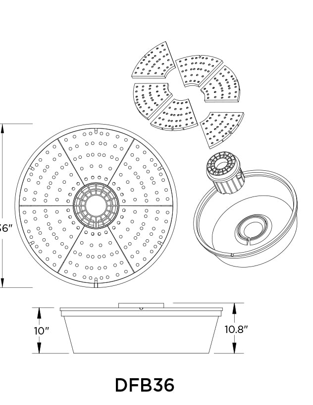 Little Giant DFB36 36-Inch Disappearing Water Fountain Basin, Supports Up to 2,000 lbs, Black, 566517