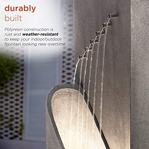 Alpine Corporation Infinity Calming Floor Outdoor Water Fountain Garden