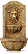 John Timberland Lion Head Roman Outdoor Wall Water Fountain LED Lights