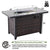 44 in Propane Fire Pit Table,Rattan Fire Pit Table with Glass Wind Guard
