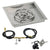 American Fireglass SS-SQPKIT-N-18 Natural Gas 18" Square Stainless Steel Drop-in Pan with Spark Ignition Kit (12" Fire Pit Ring)