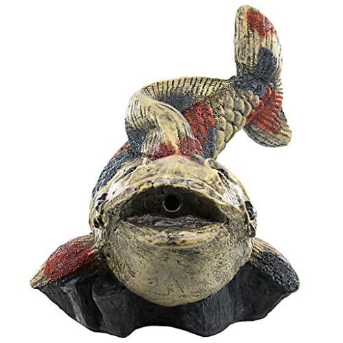 Design Toscano EU1046 Showa Asian Koi Spitter Piped Statue, full color