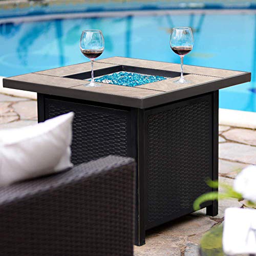 BALI OUTDOORS Propane Gas Fire Pit Table, 32 inches 50,000 BTU