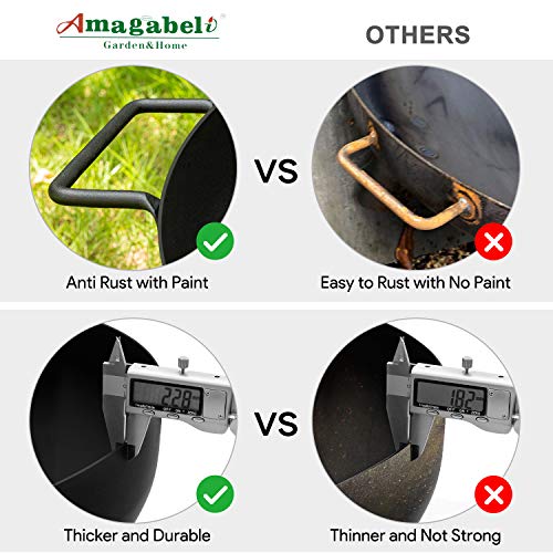 AMAGABELI Fire Pit Outdoor Wood Burning Cast Iron Fire Bowl 30in