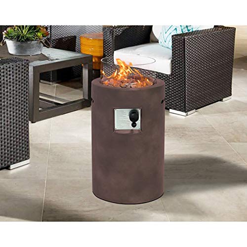 SUNBURY Outdoor Propane Burning Fire Bowl Column