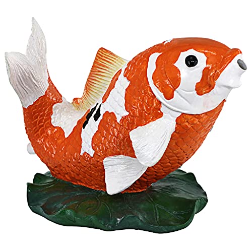 Design Toscano EU59307 Kohaku Asian Koi Piped Spitter Statue,orange