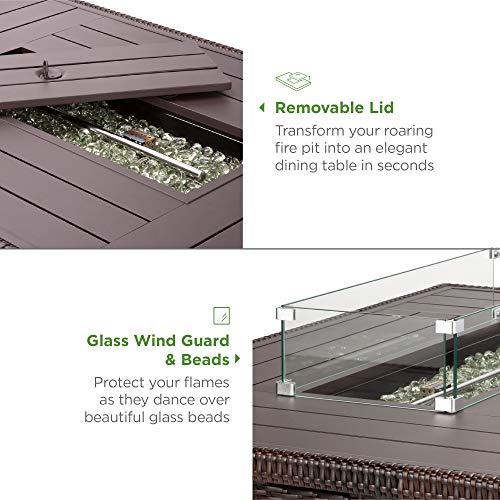 Best Choice Products 52in 50,000 BTU Outdoor Wicker Patio Propane Gas Fire Pit Table