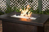 Fire Sense Weyland Rectangular Aluminum LPG Fire Pit Table | Hammered Antique Bronze Finish | 50,000 BTU Output | Uses 20 Pound Propane Tank | Fire Bowl Lid, Vinyl Weather Cover, and Clear Fire Glass