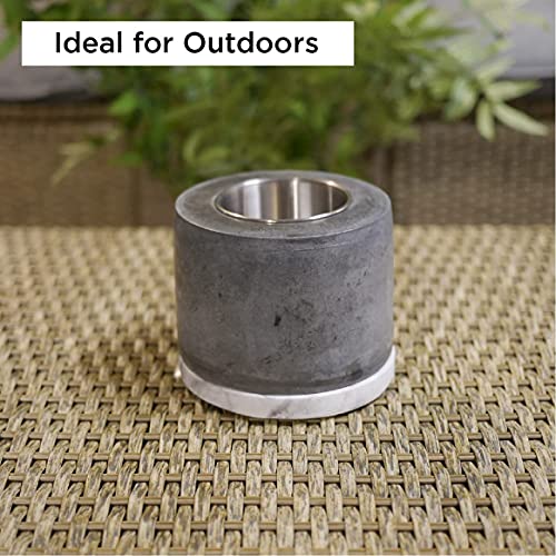 ROUNDFIRE Concrete Tabletop Fire Pit - Fire Bowl, Mini Personal Fireplace for Indoor and Outdoor use.