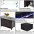44 in Propane Fire Pit Table,Rattan Fire Pit Table with Glass Wind Guard