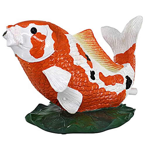 Design Toscano EU59307 Kohaku Asian Koi Piped Spitter Statue,orange