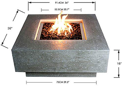 Elementi Manhattan Cast Concrete Fire Pit - NG