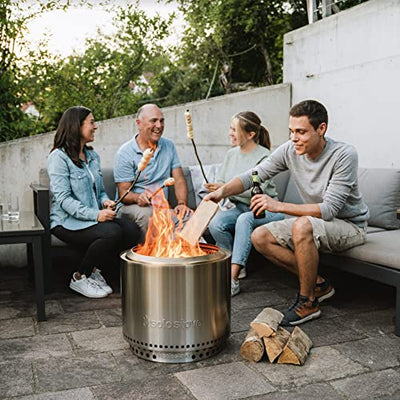 Solo Stove Bonfire Fire Pit - Smokeless Large 19.5 Inch Stainless Steel Outdoor Firepit | Portable Backyard Natural Wood Burning Firebowl | No Gas or Propane Required