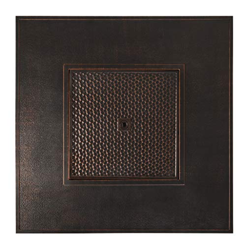 Fire Sense Weyland Square Aluminum LPG Fire Pit Table | Antique Bronze Finish | 50,000 BTU Output | Uses 20 Pound Propane Tank | Fire Bowl Lid, Vinyl Weather Cover, and Clear Fire Glass Included |