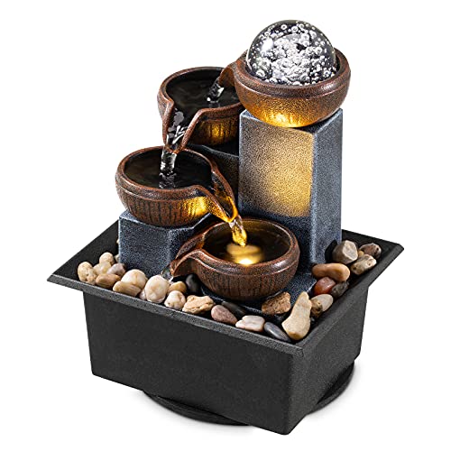 Dyna-Living Water Fountains Indoor Tabletop Fountain with Pump