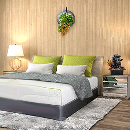 Tabletop Fountain Indoor Water Led Desk Fountain 4-Tiered Resin Pouring Pots & Automatic Pump Indoor Waterfall Fountain - Succulent Plant Natural Stone Base Small Indoor Fountain (21.5 X 19 X 28 cm)