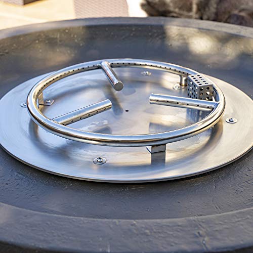 Bond Manufacturing 67504 Mondavi 36" Round 65,000 BTU Faux Concrete Gas Fire Bowl, Height: 12.5&quot, Brown