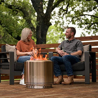 Solo Stove Bonfire Fire Pit - Smokeless Large 19.5 Inch Stainless Steel Outdoor Firepit | Portable Backyard Natural Wood Burning Firebowl | No Gas or Propane Required