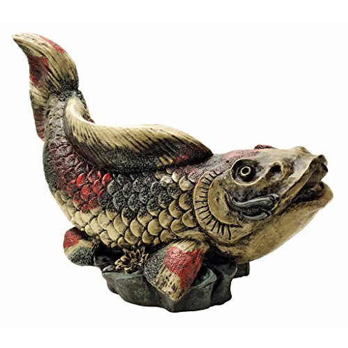 Design Toscano EU1046 Showa Asian Koi Spitter Piped Statue, full color