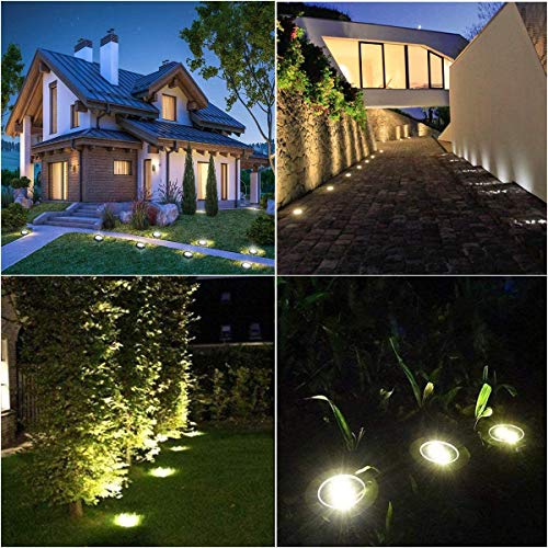 Rayolon Solar Ground Lights, Waterproof Solar Garden Lights  (12 Pack Warm Light)